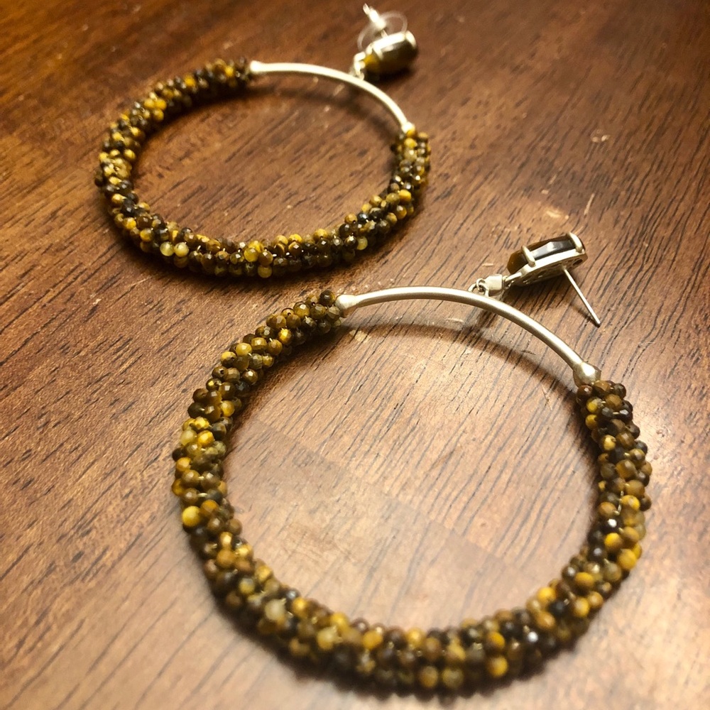 Kendra Scott Russell Earrings in Brown Tiger’s Eye